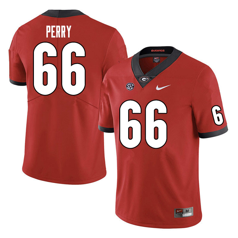 Men #66 Dalton Perry Georgia Bulldogs College Football Jerseys Sale-Red